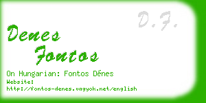 denes fontos business card